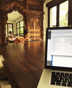 writing digital nomad laptop bali entrepreneur productivity